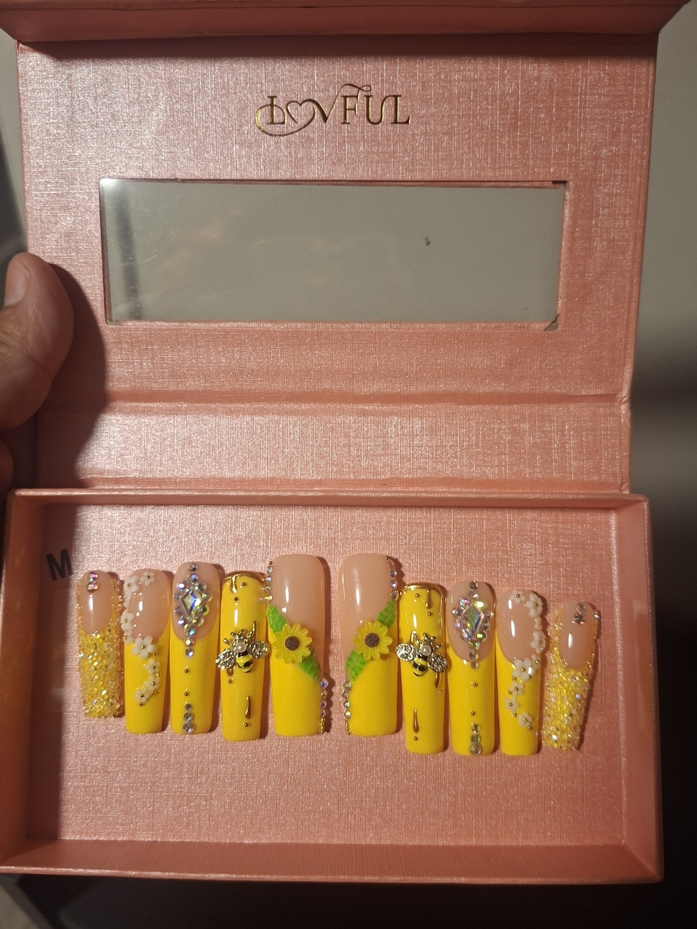 Yellow Sunflower Press-On Nails - 10-Piece Set
